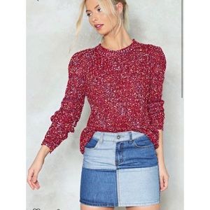 Color Block mini jean skirt by Momokrome from NastyGal